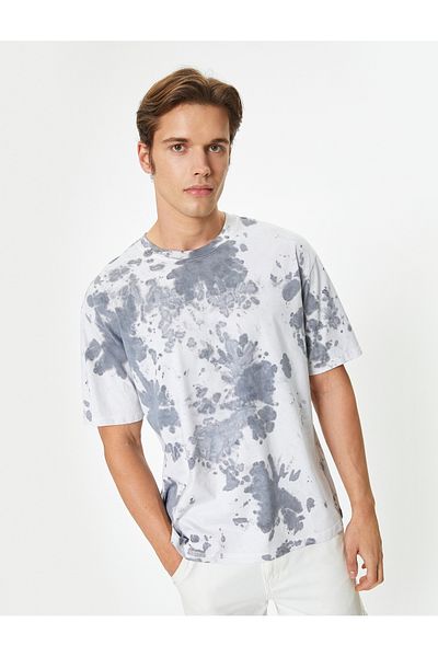 Koton New Season Oversize T-Shirt Tie Dye Patterned Short Sleeve Crew Neck Cotton
