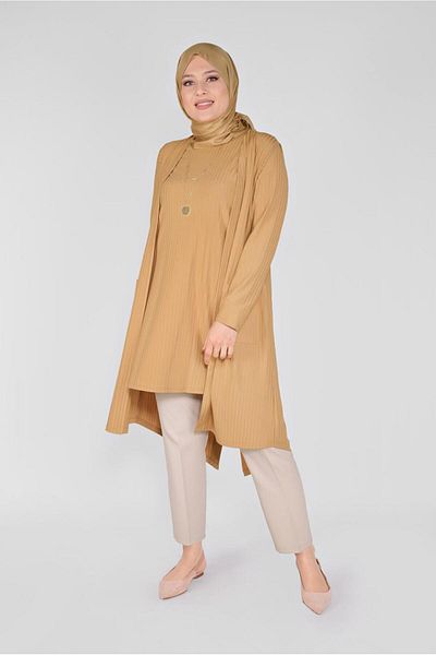 Alvina Double Tunic with Round Neck Pockets - 20130