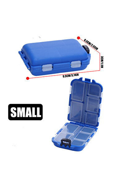 Choice صناديق تخزين أدوات الصيد الصغيرة باللون الأزرق، منظم خطاف صيد محمول مز...