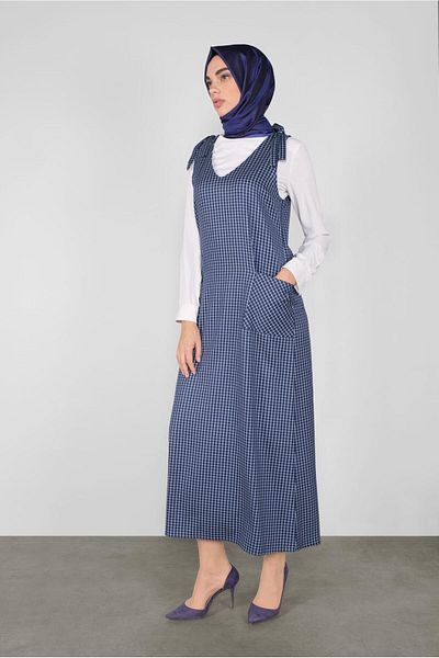 Alvina 41287 Μοντέλο Gingham Gilet - Σχέδιο με κορδόνια