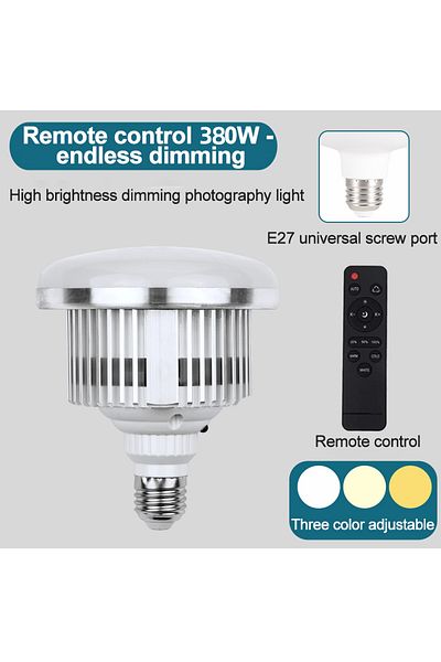 glanfen مصباح LED للتصوير الفوتوغرافي بقوة 380 واط مع جهاز تحكم عن بعد، ودرجة حرارة لون قابلة للتعديل من 3000 كلفن إلى 5500 كلفن