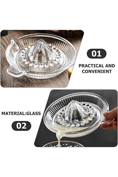 Arabest Manual Glass Citrus Juicer,Portable,Easy to Clean,Pointy Design,Super Smooth Results,16x6 cm