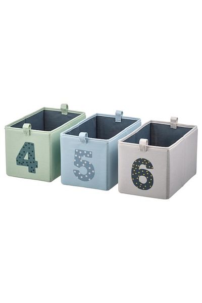 IKEA BARNDRÖM Storage Box Set of 3 – Green Blue/Beige, 17x27x17 cm | Stylish &  Organizing Solution