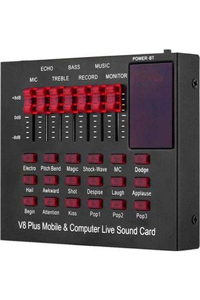 Generic EzzySo V8 Plus Mobile And Computer Live Sound Card Black