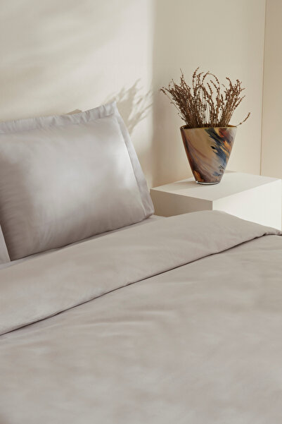 Karaca Home 100% Flannel Jemma 120 Wire Gray Double Duvet Cover Set