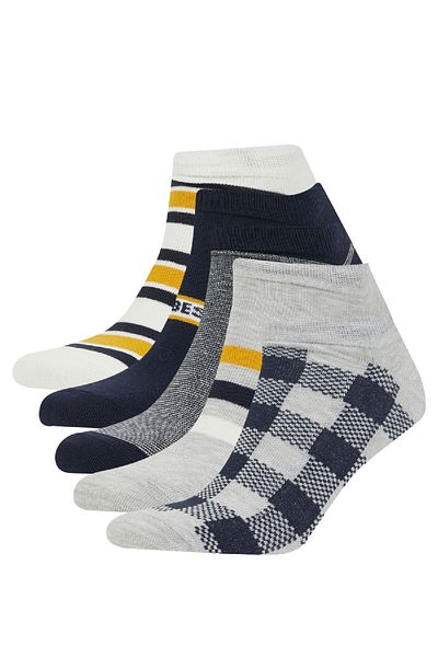 DeFacto 5-teilige Baumwoll-Booties-Socken für Herren C0136axns