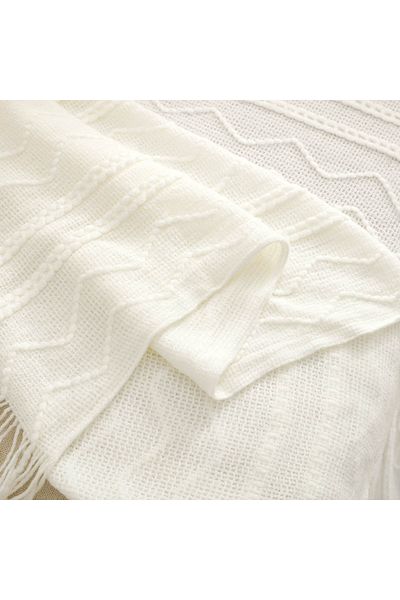 Alhabib bedding Dan Shawl Lightweight Bamboo Cream Blanket 130 x 170 cm