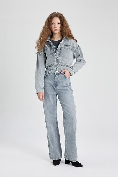 DeFacto Jeans Shirt Jacket with Pockets B9315Ax24Sp