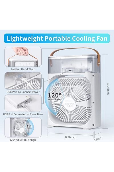 COOYA Conditioner Evaporative Air Cooler with LEDnightlight, Timer, 3 Wind Speeds and 3 Spray Modes