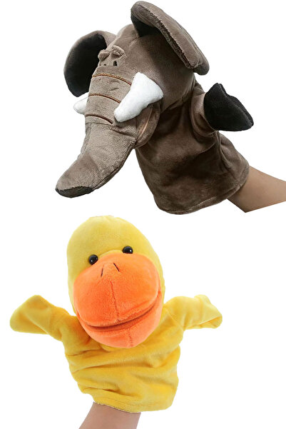 Toyaş 8 Adet Eğitici ve Eğlenceli Peluş Kukla Seti Ağzı Hareket Eden El Kuklası