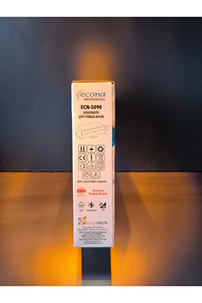 ECONA ÇİFT YÖNLÜ DEKORATİF DUVAR APLİK 12WATT AMBER RENK