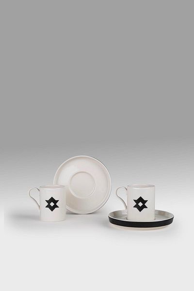 Kütahya Porselen Trusă de cafea pentru 2 - Bone Desire 4 piese Simbol al fericirii