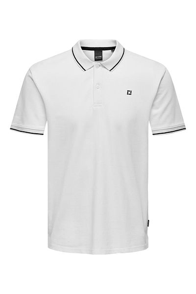 Only & Sons Ανδρικό μπλουζάκι Onsfletcher Polo Neck 100% βαμβάκι 22024827   Λευκό