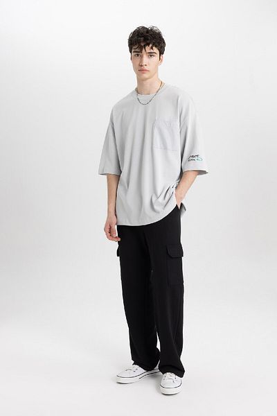 DeFacto Κοντομάνικο μπλουζάκι Loose Fit Crew με στάμπα C0152ax24sm