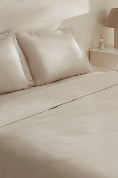 Karaca Home 100% Cotton Jemma 120 Wire Duvet Cover Set Beige for Two