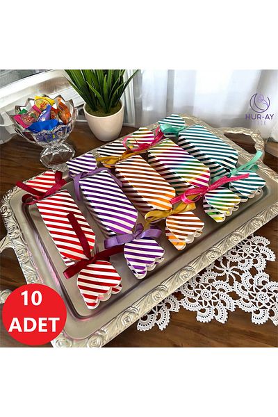HUR-AY PACK Holiday Gift Package, Candy Shaped Box, Holiday Candy Gift Package, Gift Kit, 10 Pieces