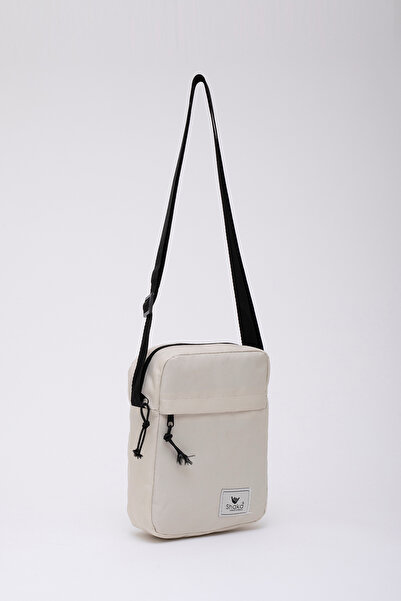 SHAKA Cream U12 2 Compartment Zippered Waterproof Women's Shoulder Bag with Adjustable Cross Strap B:20 Width:18 G