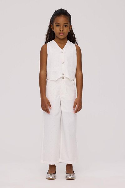 Tyess Girl's White Trousers