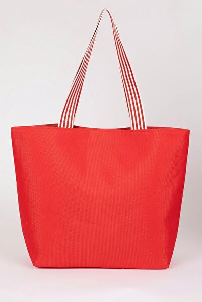 DeFacto Women's Fish Patterned Canvas Handbag B9071Axns