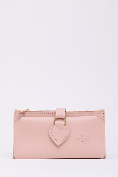 SHAKA Pudra SHK65 Yumuşak Suni Deri Kalpli Çıtçıtlı Telefon Bozuk Ve Kağıt Pa...