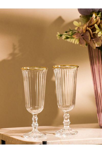 LC Waikiki Lcw Home Colorless Footed Glass Water Glass Set of 2 120 ml