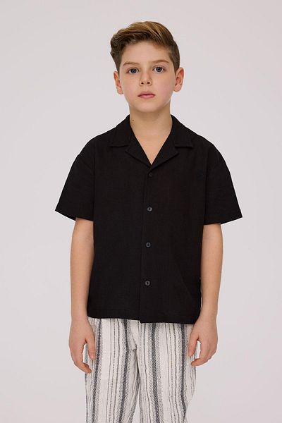 Nebbati Boy's Black Shirt
