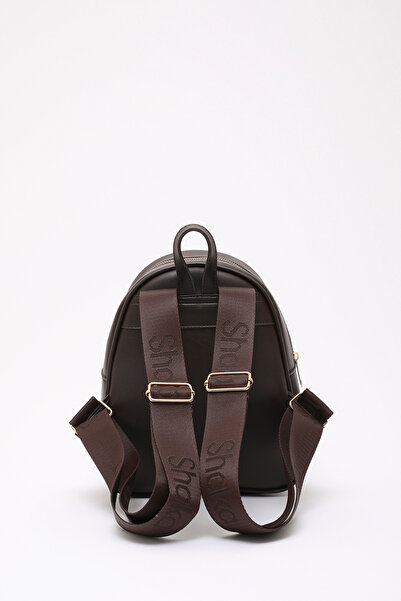 SHAKA Brown Color Shk200 Faux Leather 2 Compartment Zippered Written Column Strap Backpack