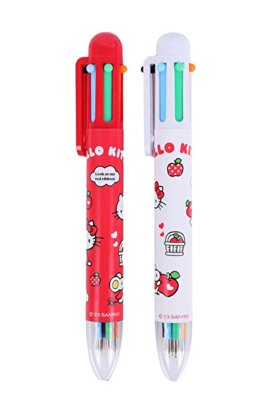 Miniso Hello Kitty Lisanslı Elma Koleksiyonu 6 Renkli Çoklu Tükenmez Kalem