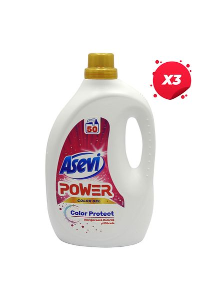 ASEVI X3 - ASEVI DETERGENT LICHID 2.5L POWER COLOR PROTECT 50SPALARI