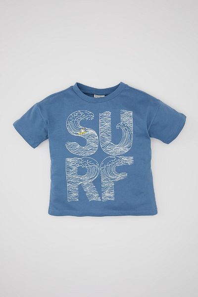 DeFacto Baby Boy Crew Neck Printed Short Sleeve T-Shirt C1331A524SM