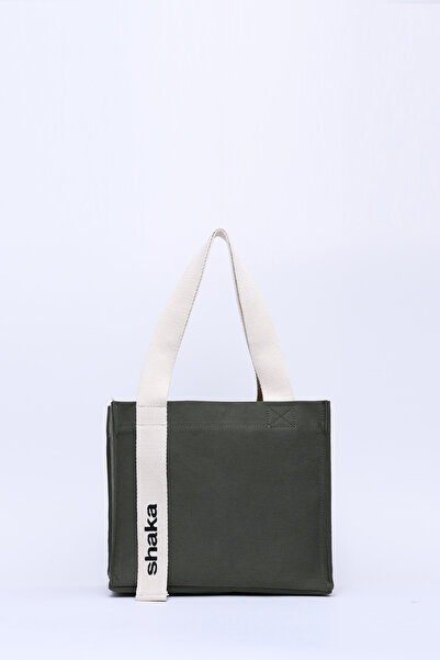 SHAKA Khaki Green Shk157 Canvas Fabric Single Compartment Strap Snap Fastener Hand, Arm and Shoulder Bag