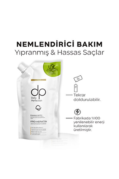 dp Daily Perfection Şampuan Pamuk Sütü 800 ml Çevre Dostu ve Yeniden Doldurulabilir Ekonomik Paket