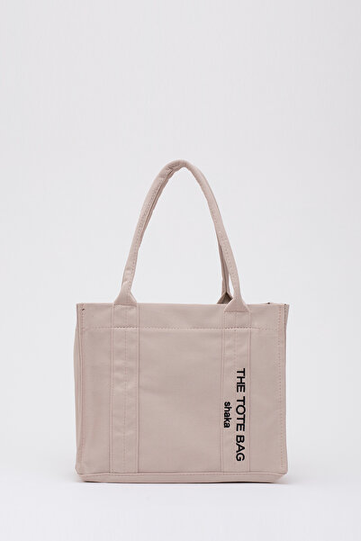 SHAKA Cream Shk74 Double Strap The Tote Bag Embroidery Embroidered Makeup Bag...