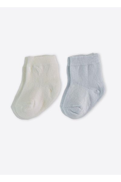 kitikate Organic Basic 2-Piece Socks Ecru-Blue