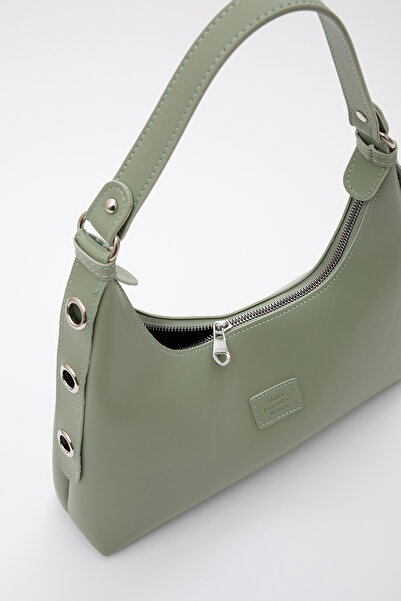 SHAKA Mint Green Shk82 Baguette Model Single Compartment Women's Faux Leather Arm and Shoulder Bag U:17 E:36 W:7