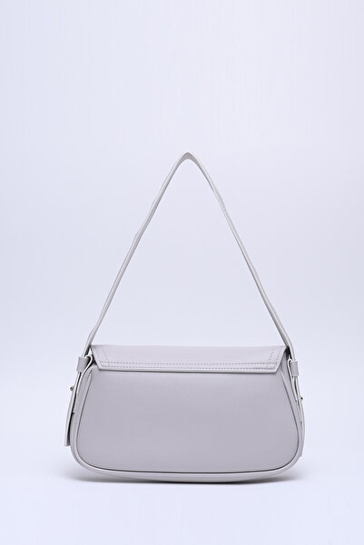 SHAKA Gray Shk150 Faux Leather Lined Snap Fastener Adjustable Strap Hand, Arm and Shoulder Bag