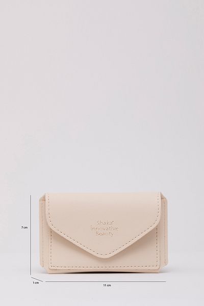 SHAKA Cream Shk106 Envelope Model Faux Leather 2 Compartment Card Holder And Wallet L:7 E:11 W:1 cm