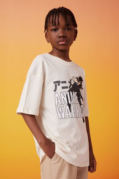 DeFacto Boy's Oversize Fit Crew Neck Printed Short Sleeve T-Shirt C1346A824SM
