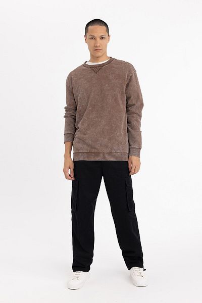 DeFacto Crew Neck Washed Regular Fit Sweatshirt - Pale Effect, Straight Cut B9221Ax23Wn