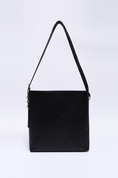 SHAKA Shk175 Black Faux Leather Bag with Snap Fastener, Lining, Inner Pocket ...