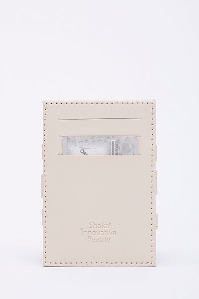 SHAKA Cream Shk105 Faux Leather Magic Wallet with Paper Money and 8 Card Compartments 10x7 cm