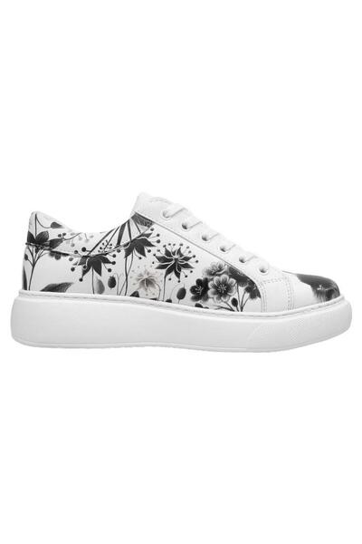 Dogo Kadın Vegan Deri Beyaz Sneakers - Fluffy Tasarım
