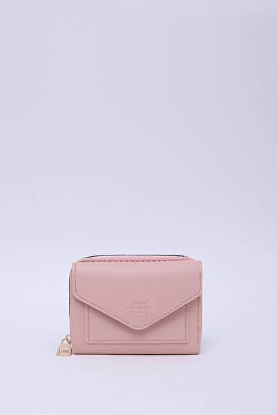 SHAKA Pudra Shk215 Suni Deri 12 Bölmeli Zarf Model Fermuarlı Bozuk Para Ve Ka...