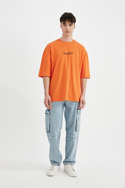 DeFacto Μπλουζάκι Dragon Ball Loose Fit Crew με κοντό μανίκι B8108ax24sm