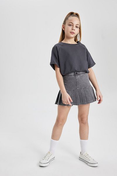 DeFacto Girl's Crew Neck Back Printed Short Sleeve T-Shirt C1038A824Sm