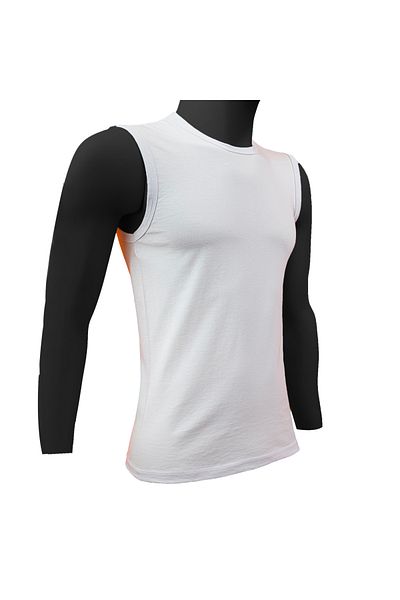TEXTELO Men's Under Shirt White 100% Cotton Vests Sport -Lounge T-shirt Wide shoulder, Made in Egypt