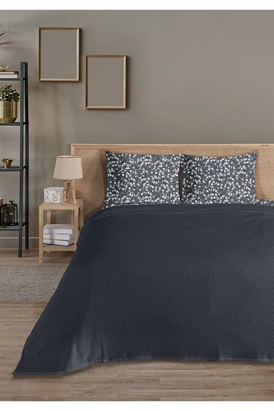 Evim 100% Cotton Doria Navy Blue Μονό Σετ Πικέ 160 Χ 230 Εκ.