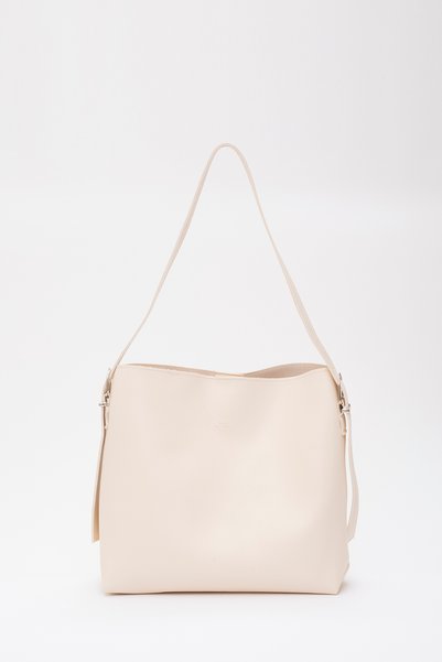SHAKA Cream Shk55 Leather Adjustable Strap Arm and Shoulder Bag with Snap Fas...
