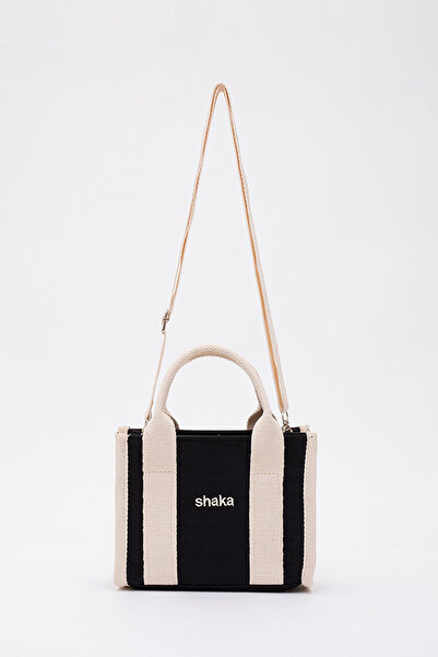 SHAKA Μαύρο Shk137 Καμβά ύφασμα με ρυθμιζόμενο λουράκι με φερμουάρ Μίνι τσάντ...