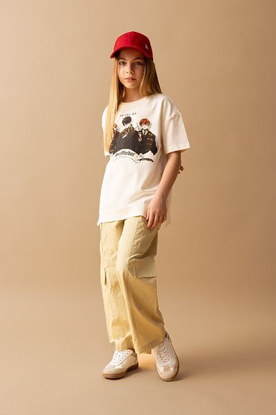 DeFacto Girl's Wide Leg Cargo Wide Leg Cotton Trousers C1644a824sp